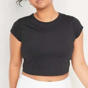 Crop Short Sleeve Workout Top BLACK